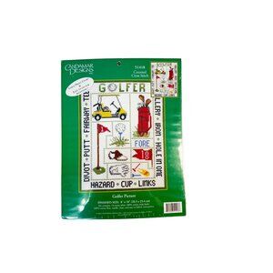 Candamar Designs Golfer Picture 2002  Counted Cross Stitch Kit  #51418 NIP
